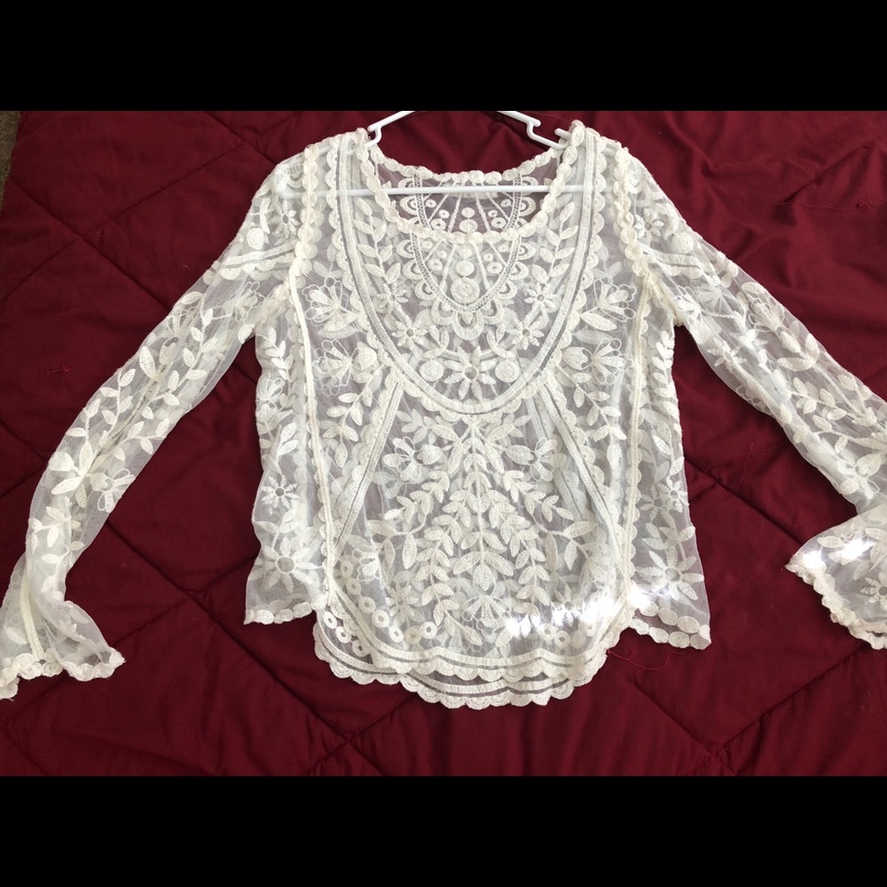 Floral see through blouse